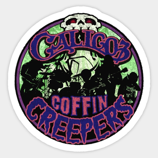 Timber Mountain Calico Coffin Creepers Sticker by SkprNck